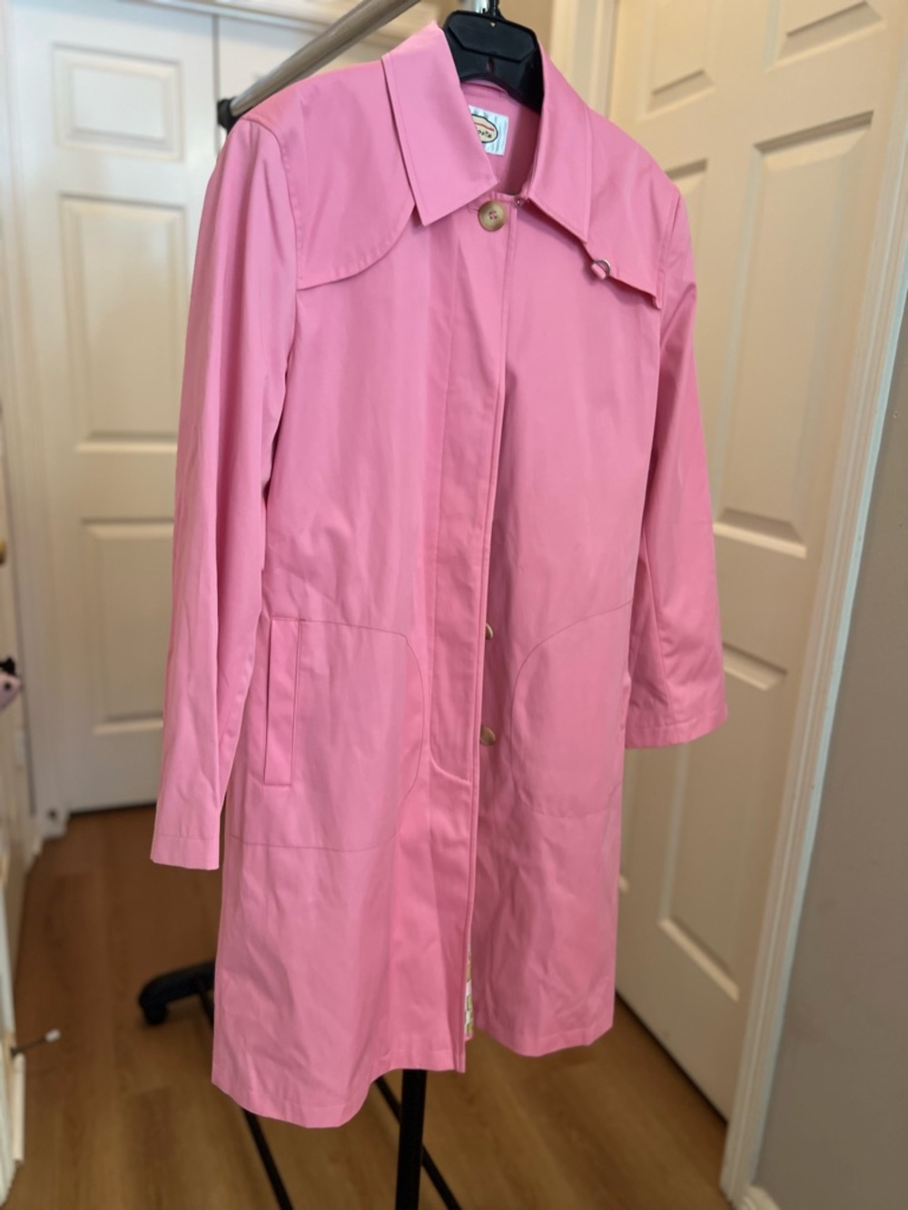Talbots Pink Trench Coat with Patterned Lining - Picture 3 of 11